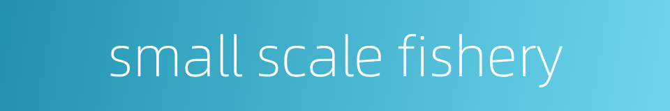 small scale fishery的同义词
