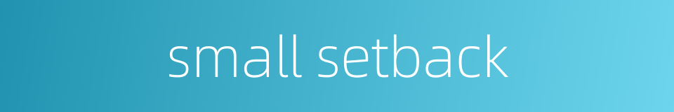 small setback的同义词