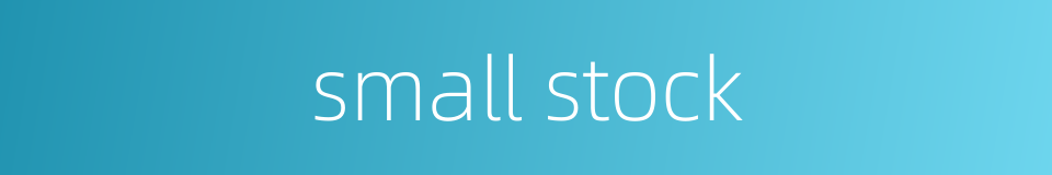 small stock的同义词
