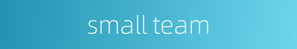 small team的同义词
