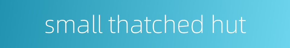 small thatched hut的同义词