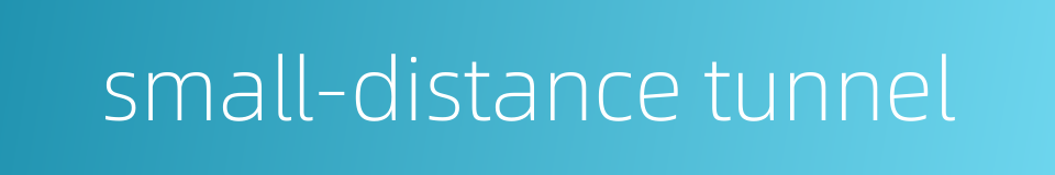 small-distance tunnel的同义词