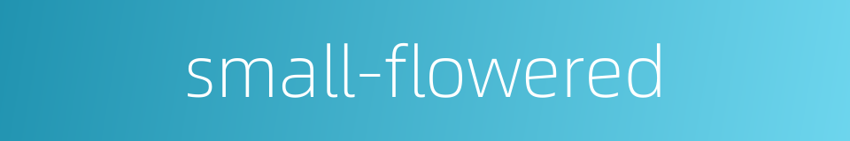 small-flowered的同义词