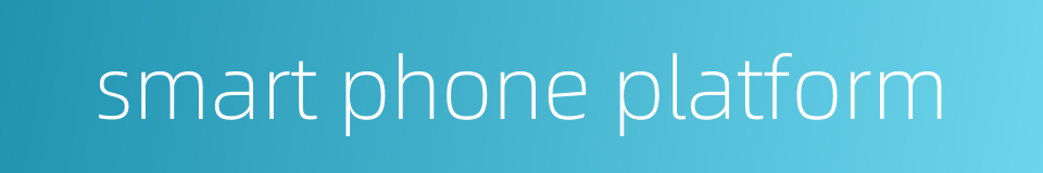 smart phone platform的同义词