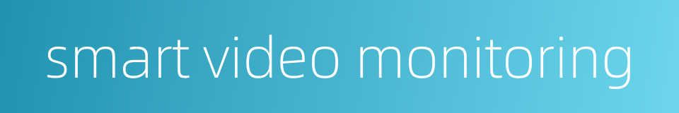 smart video monitoring的同义词