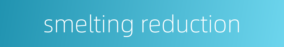 smelting reduction的同义词