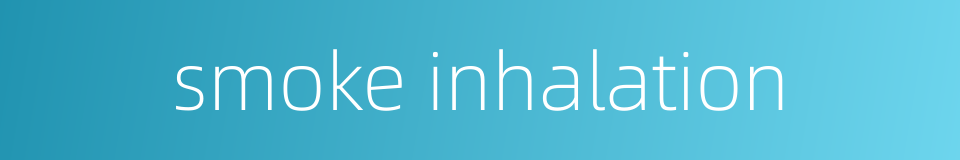 smoke inhalation的同义词