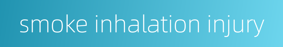 smoke inhalation injury的同义词