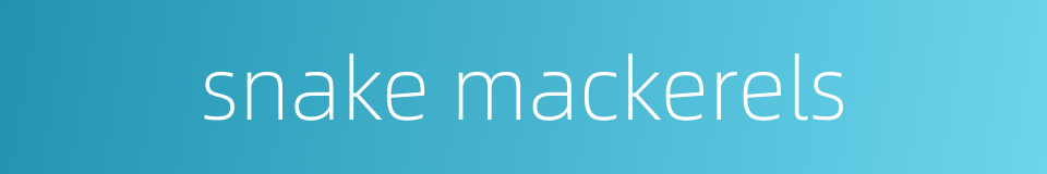 snake mackerels的同义词