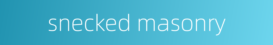 snecked masonry的同义词
