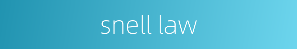 snell law的同义词