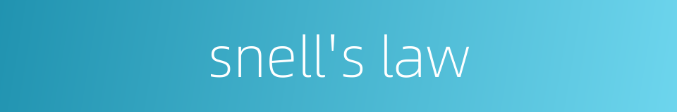snell's law的同义词