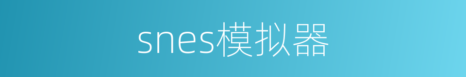 snes模拟器的同义词