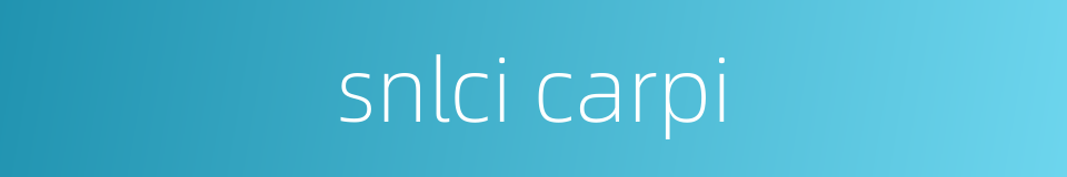 snlci carpi的同义词