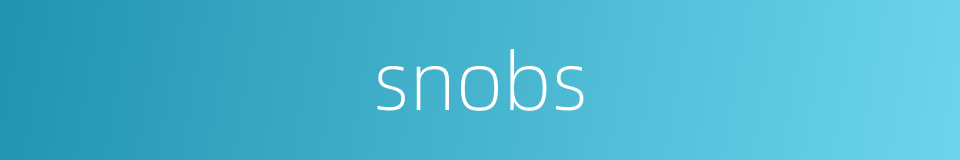 snobs的同义词