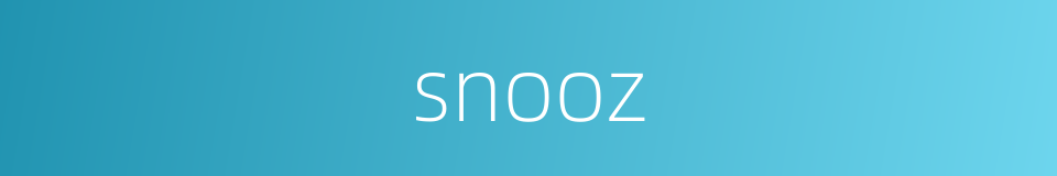 snooz的同义词