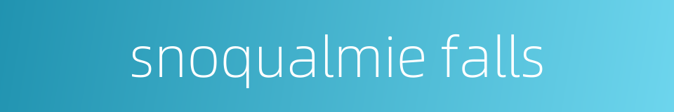 snoqualmie falls的同义词
