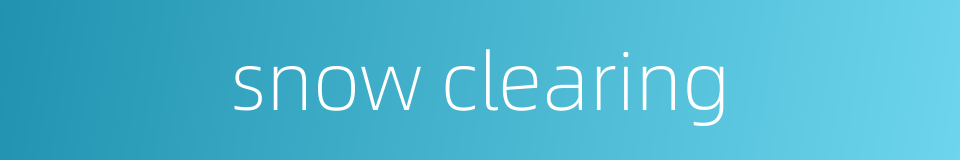 snow clearing的同义词