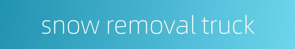 snow removal truck的同义词
