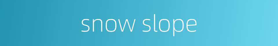 snow slope的同义词