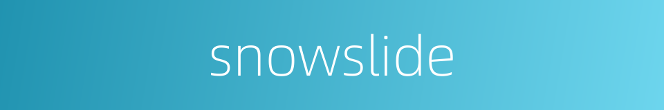 snowslide的同义词