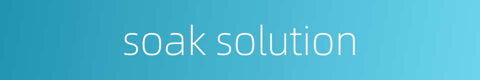 soak solution的同义词