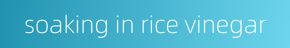 soaking in rice vinegar的同义词