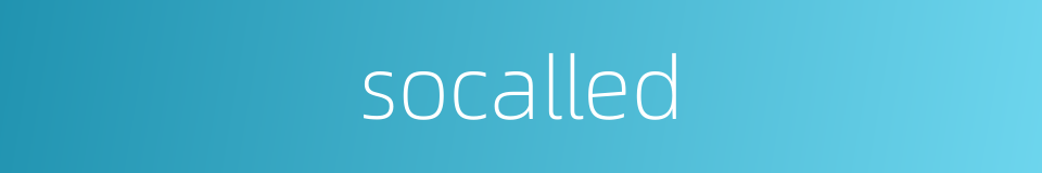 socalled的同义词