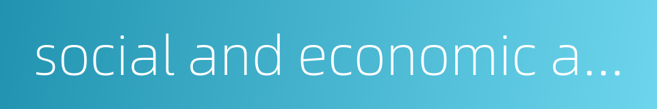 social and economic activities的同义词