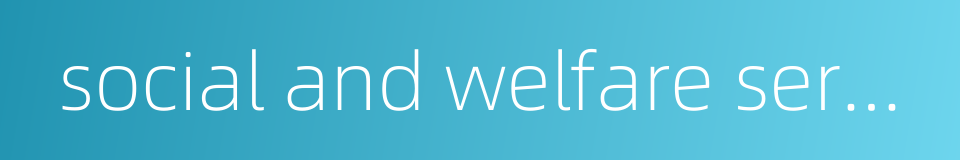 social and welfare services的同义词