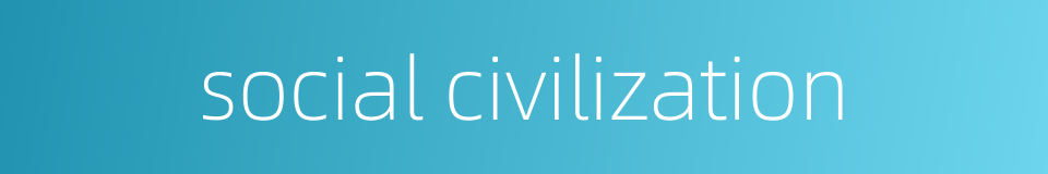 social civilization的同义词