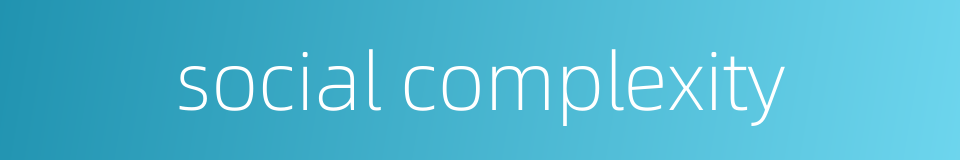 social complexity的同义词
