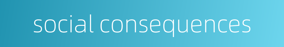 social consequences的同义词