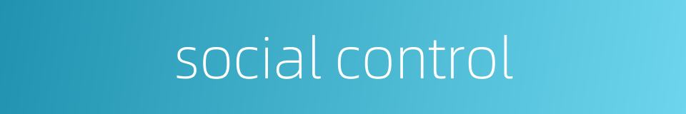 social control的同义词