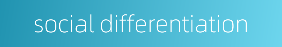 social differentiation的同义词
