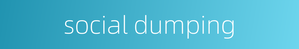 social dumping的同义词