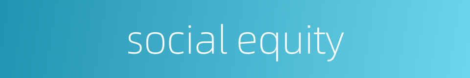 social equity的同义词
