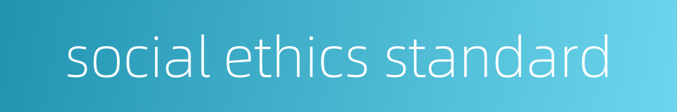 social ethics standard的同义词