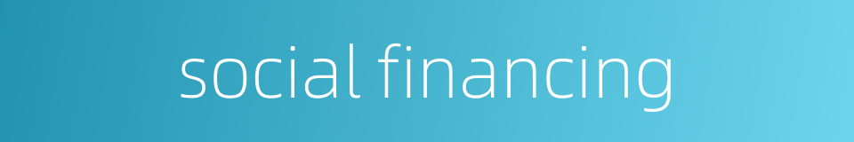 social financing的同义词
