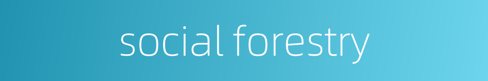 social forestry的同义词