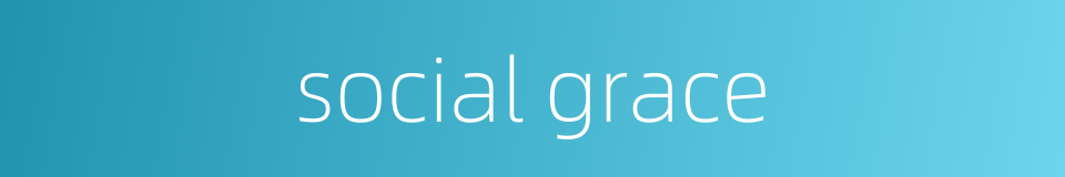 social grace的同义词
