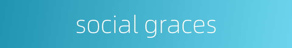 social graces的同义词