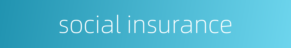 social insurance的同义词