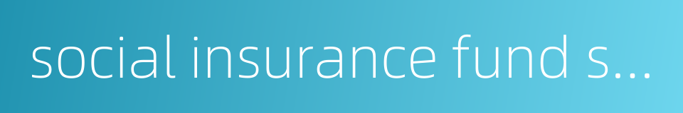 social insurance fund supervision的同义词