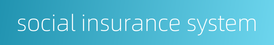 social insurance system的同义词