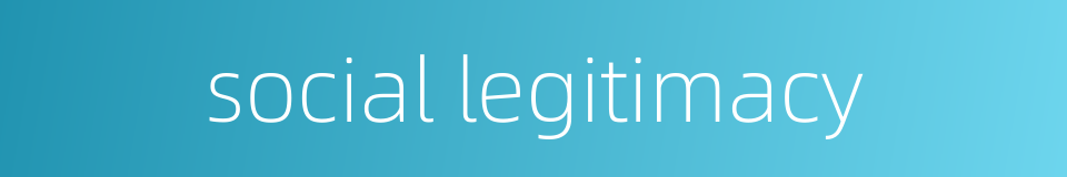 social legitimacy的同义词
