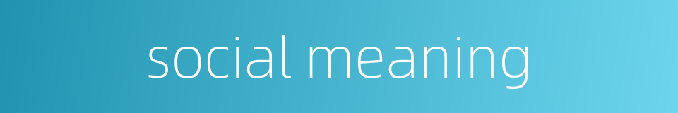 social meaning的同义词
