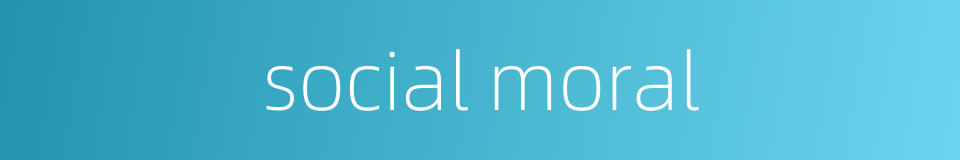 social moral的同义词