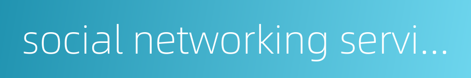 social networking services的同义词