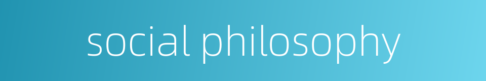 social philosophy的同义词